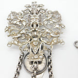 Large Hanau Sterling Silver Cherub & Mythic Sewing Chatelaine Antique c1880 German