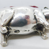 Edwardian Sterling Silver Large Standing Pig Pin Cushion Antique 1905 Birmingham