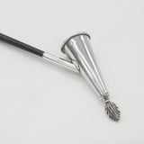 Large Sterling Silver Carved Wooden Candle Snuffer 1984 Sheffield Vintage