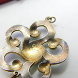 Art Nouveau Sterling Silver Guilloche Enamel Floral Pendant 1909 Birmingham