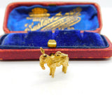 9ct Yellow Gold Donkey with a Carrot Charm Pendant 1982 Birmingham Vintage
