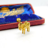 9ct Yellow Gold Donkey with a Carrot Charm Pendant 1982 Birmingham Vintage