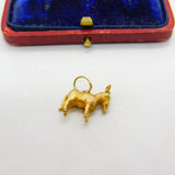 9ct Yellow Gold Donkey with a Carrot Charm Pendant 1982 Birmingham Vintage