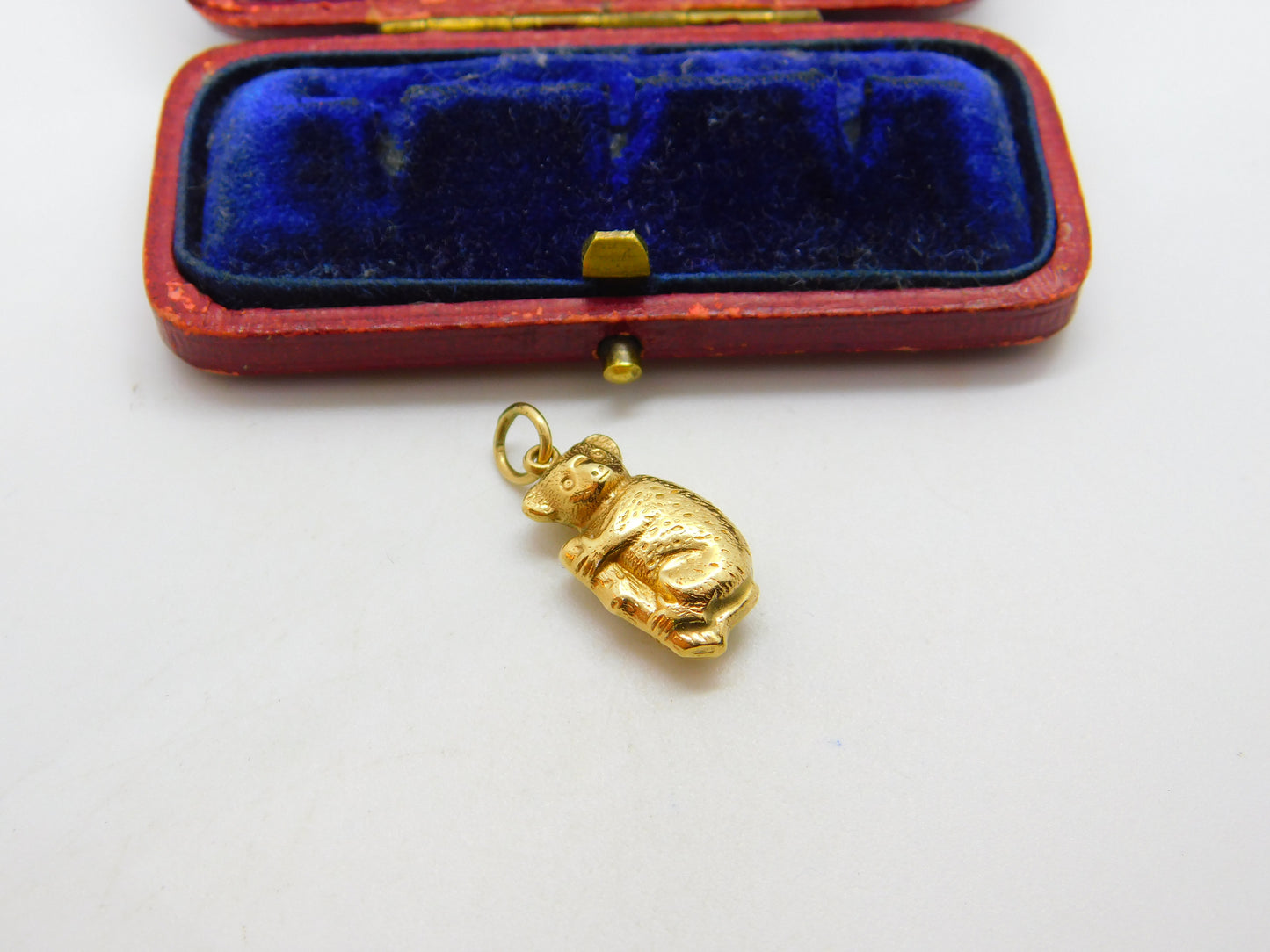 9ct Yellow Gold Koala in the Tree Charm or Pendant 1973 Birmingham Vintage