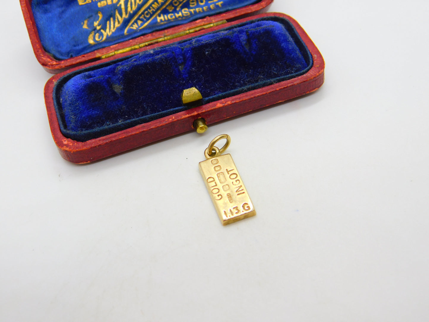 9ct Yellow Gold Bullion Bar Ingot Charm or Pendant 1981 London Vintage