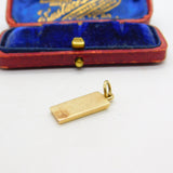 9ct Yellow Gold Bullion Bar Ingot Charm or Pendant 1981 London Vintage