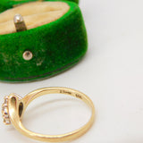 9ct Yellow Gold & 0.25ct Diamond Daisy Flower Cluster Ring Vintage c1980