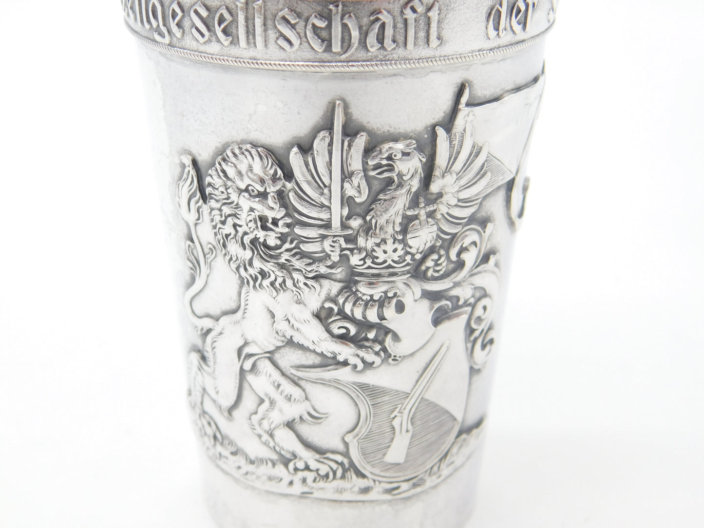 German .800 Silver Rifle Society of Zurich Crest Goblet or Chalice Antique c1920