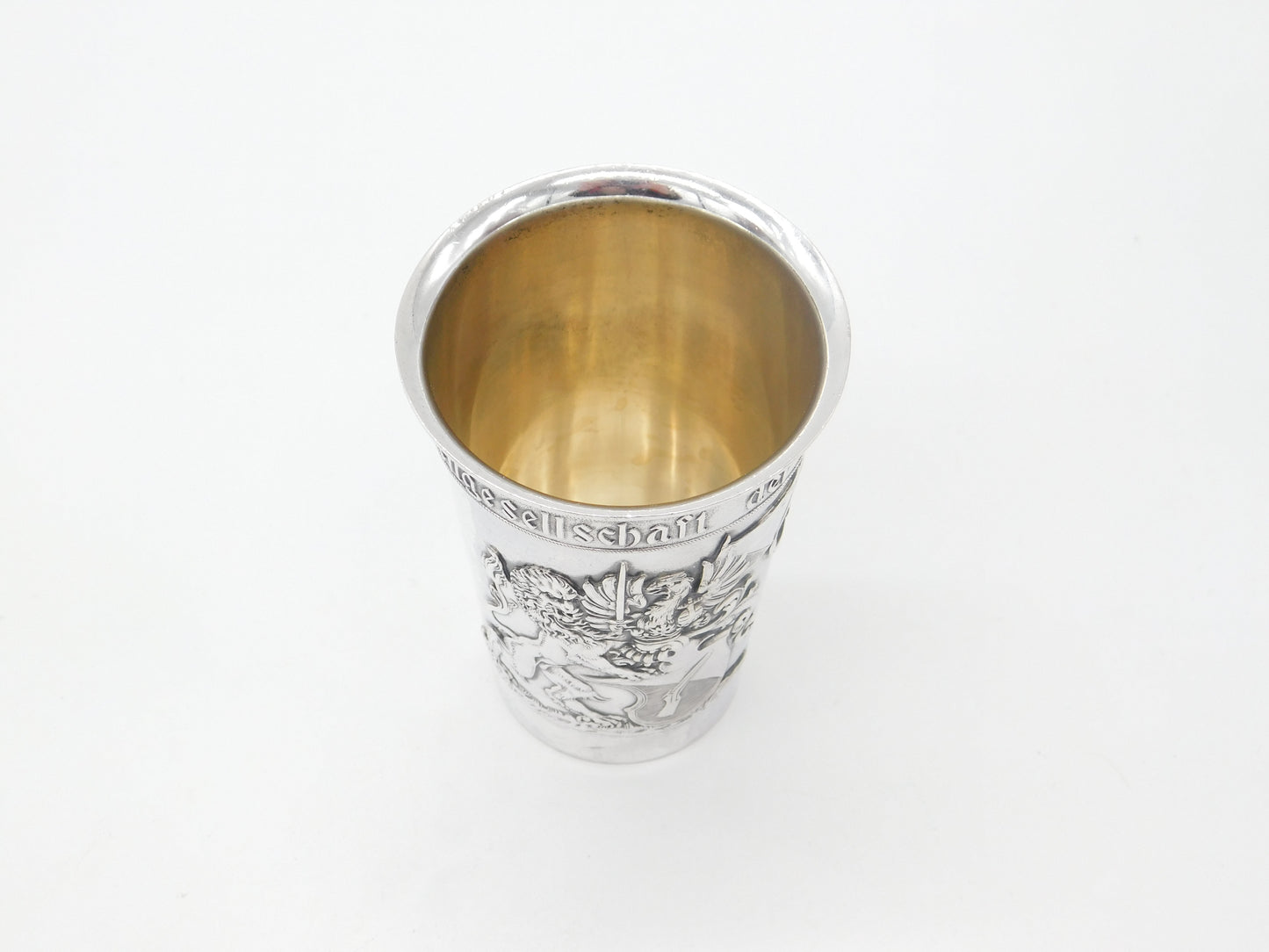 German .800 Silver Rifle Society of Zurich Crest Goblet or Chalice Antique c1920