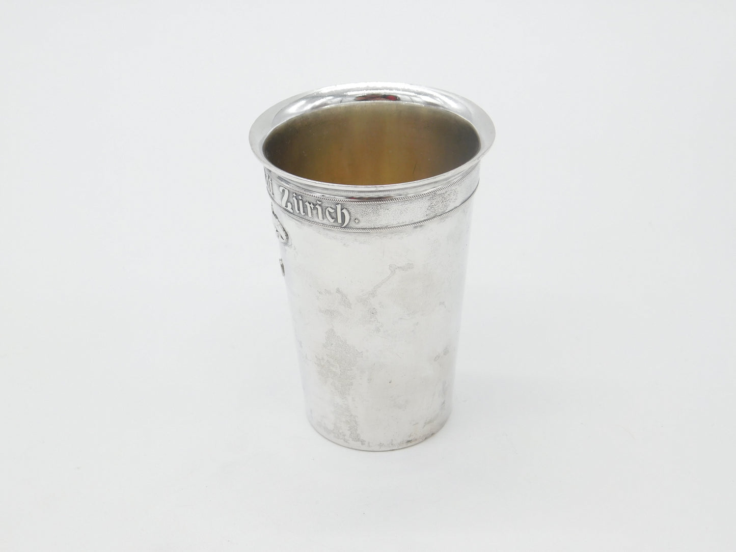 German .800 Silver Rifle Society of Zurich Crest Goblet or Chalice Antique c1920