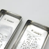 Set of Victorian Sterling Silver & Glass Floral Trinket Boxes 1839 London Antique