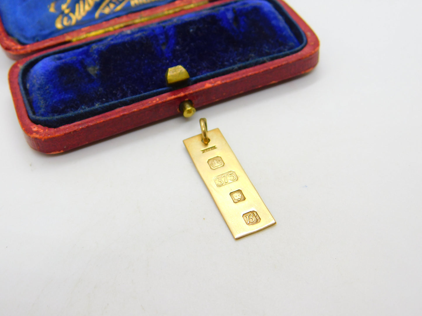 9ct Yellow Gold Bullion Bar Ingot Drop Pendant 1976 London Vintage