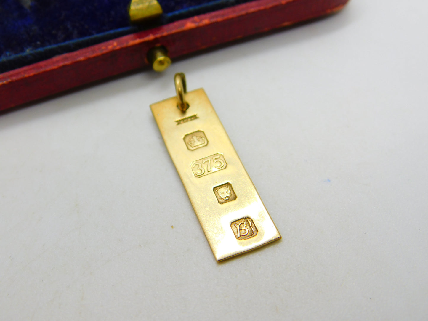 9ct Yellow Gold Bullion Bar Ingot Drop Pendant 1976 London Vintage