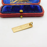 9ct Yellow Gold Bullion Bar Ingot Drop Pendant 1976 London Vintage