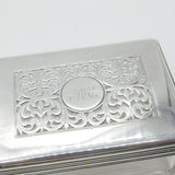 Victorian Sterling Silver Moulded Glass Pierced Trinket Box 1838 London Antique