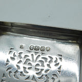 Victorian Sterling Silver Moulded Glass Pierced Trinket Box 1838 London Antique