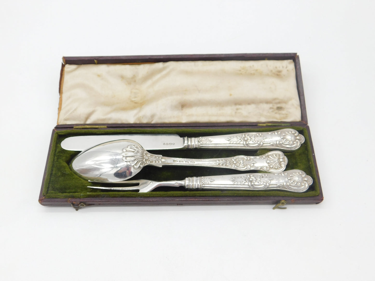 Georgian Sterling Silver Boxed Christening Cutlery Set Antique 1832 London