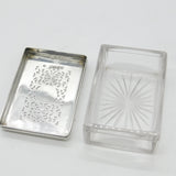 Victorian Sterling Silver Moulded Glass Pierced Trinket Box 1838 London Antique