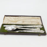 Georgian Sterling Silver Boxed Christening Cutlery Set Antique 1832 London