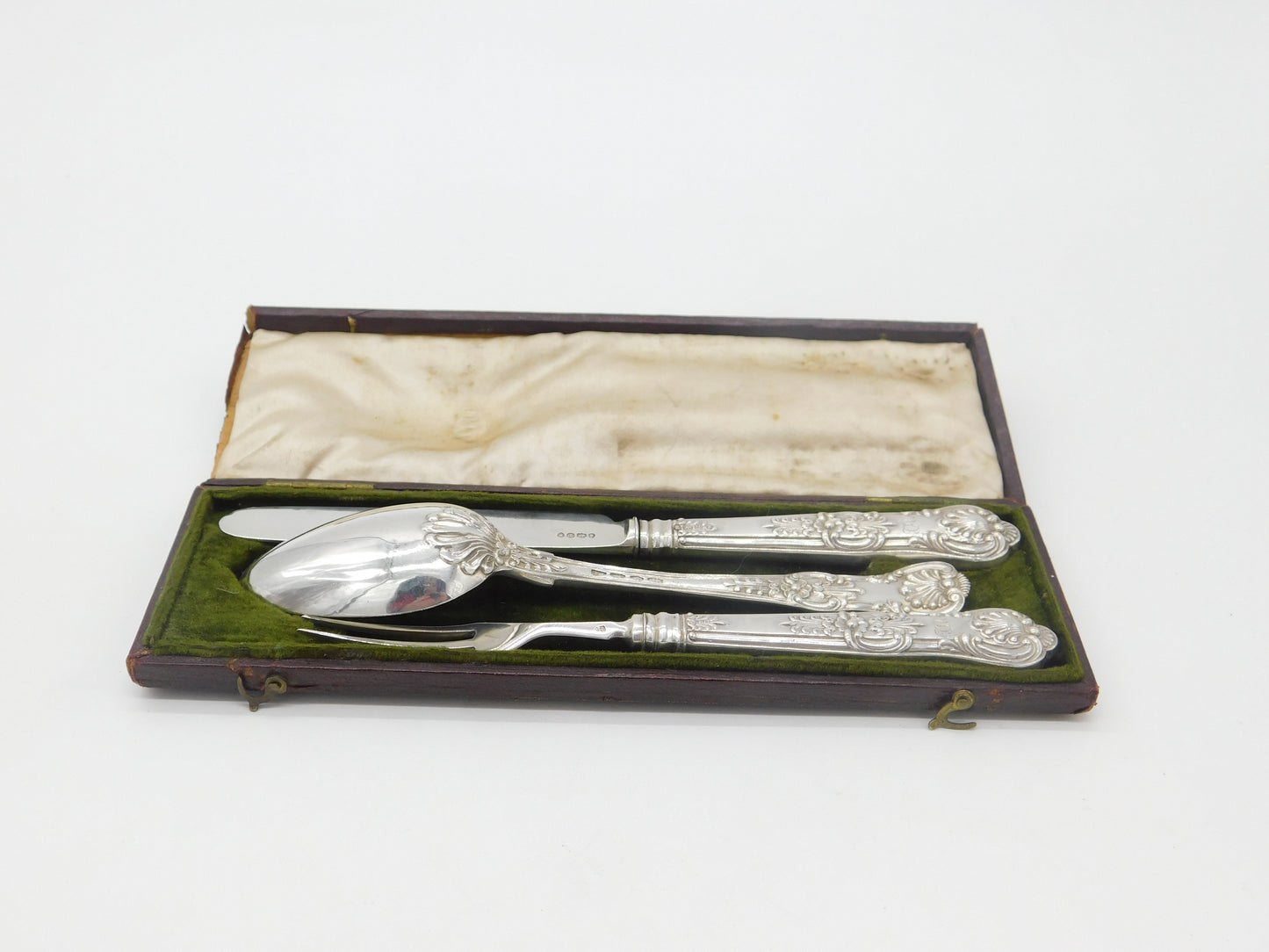 Georgian Sterling Silver Boxed Christening Cutlery Set Antique 1832 London