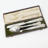 Georgian Sterling Silver Boxed Christening Cutlery Set Antique 1832 London