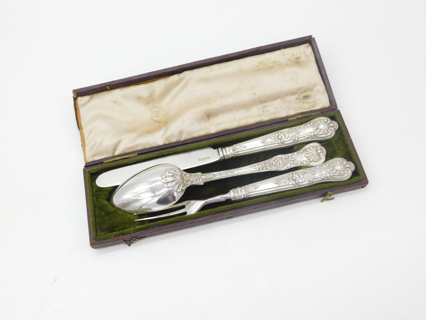 Georgian Sterling Silver Boxed Christening Cutlery Set Antique 1832 London