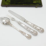 Georgian Sterling Silver Boxed Christening Cutlery Set Antique 1832 London