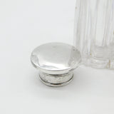 Victorian Pair of Sterling Silver Topped Swirling Glass Scent Bottles c1850