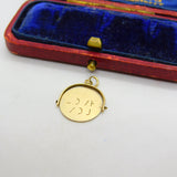 9ct Yellow Gold 'I Love You' Spinner Charm Pendant 1961 Chester Vintage