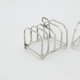 Pair of Sterling Silver Four-Bar Toast Racks Antique 1939 Birmingham Art Deco