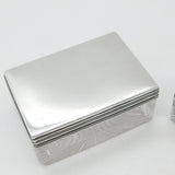 Pair of Victorian Sterling SIlver & Cut Glass Trinket Boxes 1875 London Antique