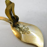 David Andersen Sterling Silver Blue Enamel Feather Earrings Antique Norway