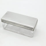 Pair of Victorian Sterling SIlver & Cut Glass Trinket Boxes 1875 London Antique