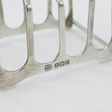 Pair of Sterling Silver Four-Bar Toast Racks Antique 1939 Birmingham Art Deco