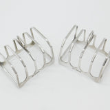 Pair of Sterling Silver Four-Bar Toast Racks Antique 1939 Birmingham Art Deco