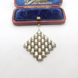 Finnish Sterling Silver Kupittaan Kulta Honeycomb Pendant Mid-Century c1950