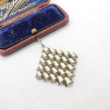 Finnish Sterling Silver Kupittaan Kulta Honeycomb Pendant Mid-Century c1950