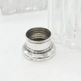 Pair of Victorian Sterling Silver Topped Swirling Glass Perfume Bottles c1850