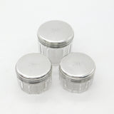 Georgian Set of 3 Sterling Silver Vanity Jars Antique 1836 London F. Douglas