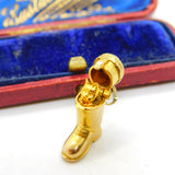 9ct Yellow Gold Opening 'Puss in Boots' Charm Pendant 1959 London Vintage