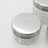 Georgian Set of 3 Sterling Silver Vanity Jars Antique 1836 London F. Douglas