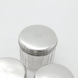 Georgian Set of 3 Sterling Silver Vanity Jars Antique 1836 London F. Douglas