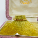 Victorian 18ct Yellow Gold Floral Pattern Wedding Band 1881 Chester Antique