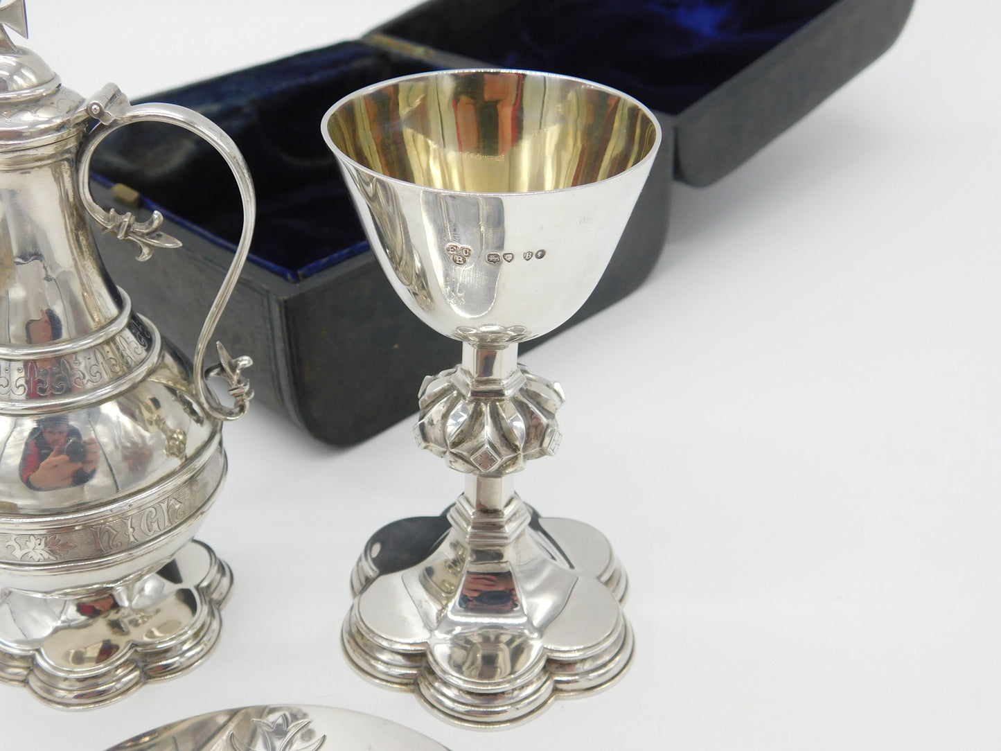 Boxed Victorian Sterling Silver Travelling Communion Set Antique 1877 London