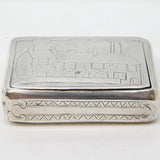 George III Sterling Silver Midlands Industry Interest Snuff Box Antique 1794 Birmingham
