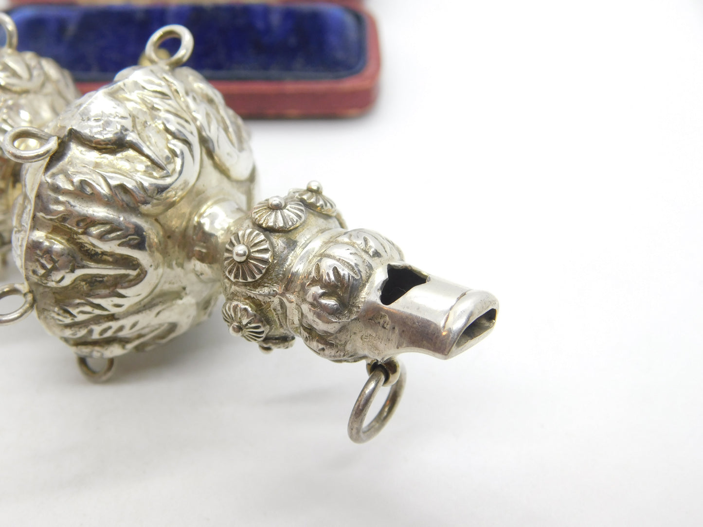 Victorian Sterling Silver Baby Whistle Teether George Unite c1850 Antique