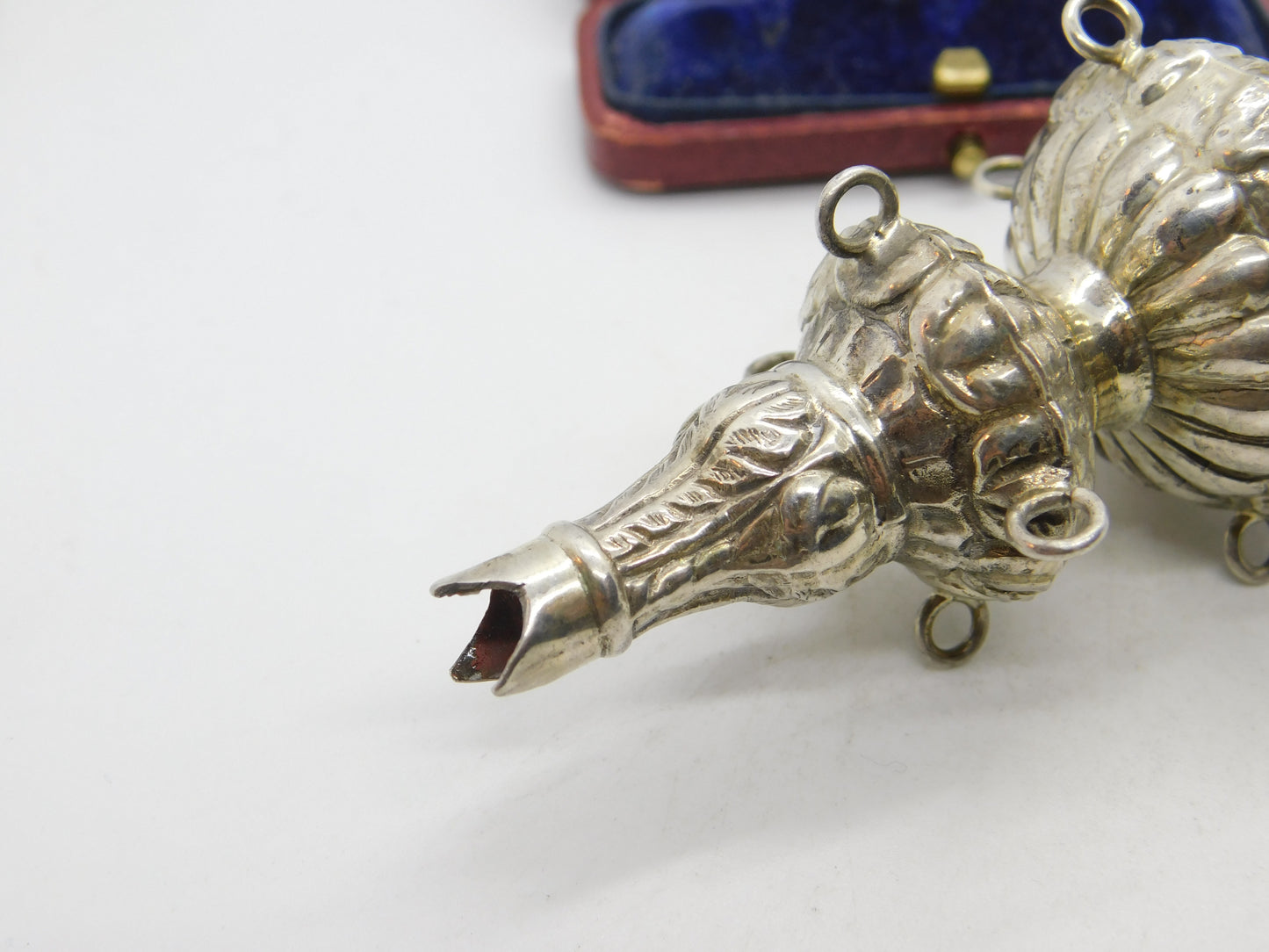 Victorian Sterling Silver Baby Whistle Teether George Unite c1850 Antique