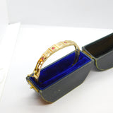 Victorian 15ct Yellow Gold, Diamond & Garnet Bangle Bracelet c1880 Boxed Antique