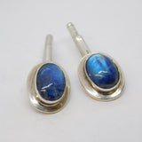 Scottish Sterling Silver Cabochon Labradorite Gents Cufflinks Vintage 2000 Edinburgh