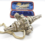 Victorian Sterling Silver Baby Rattle, Whistle & Teether 1865 Birmingham Antique